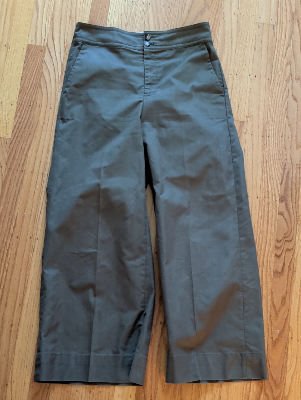 J. Crew Olive Green Wide-Leg Pants